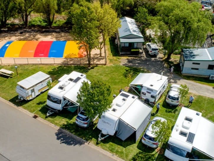 Ballarat caravan park drone shot