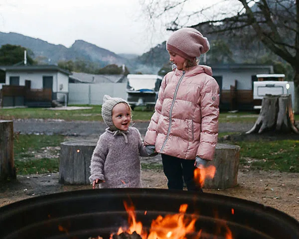 Kids playing Halls Gaps Caravan Park