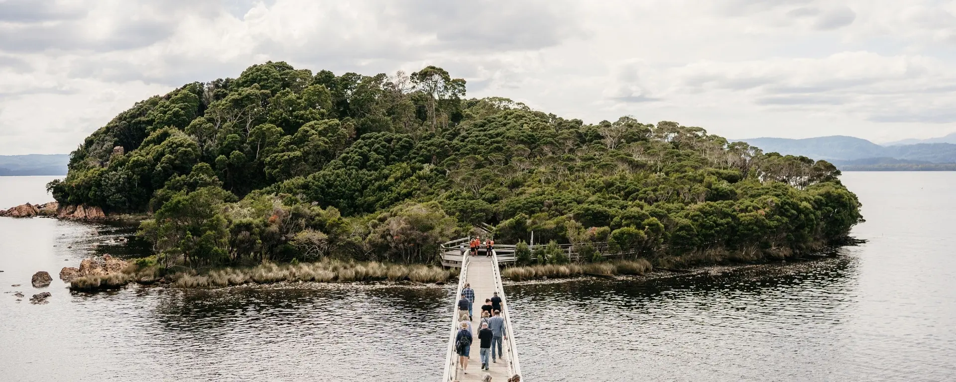 Gordon River Cruise passengers on Sarah Island