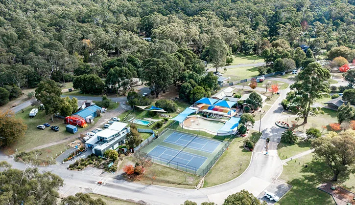 Aerial view of Halls Gap Holiday Park