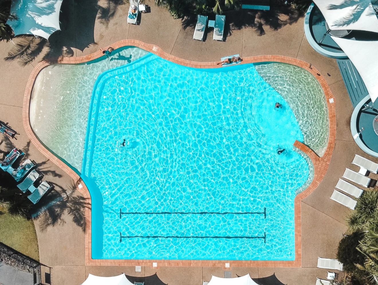 Aerial view of resort swimming pool