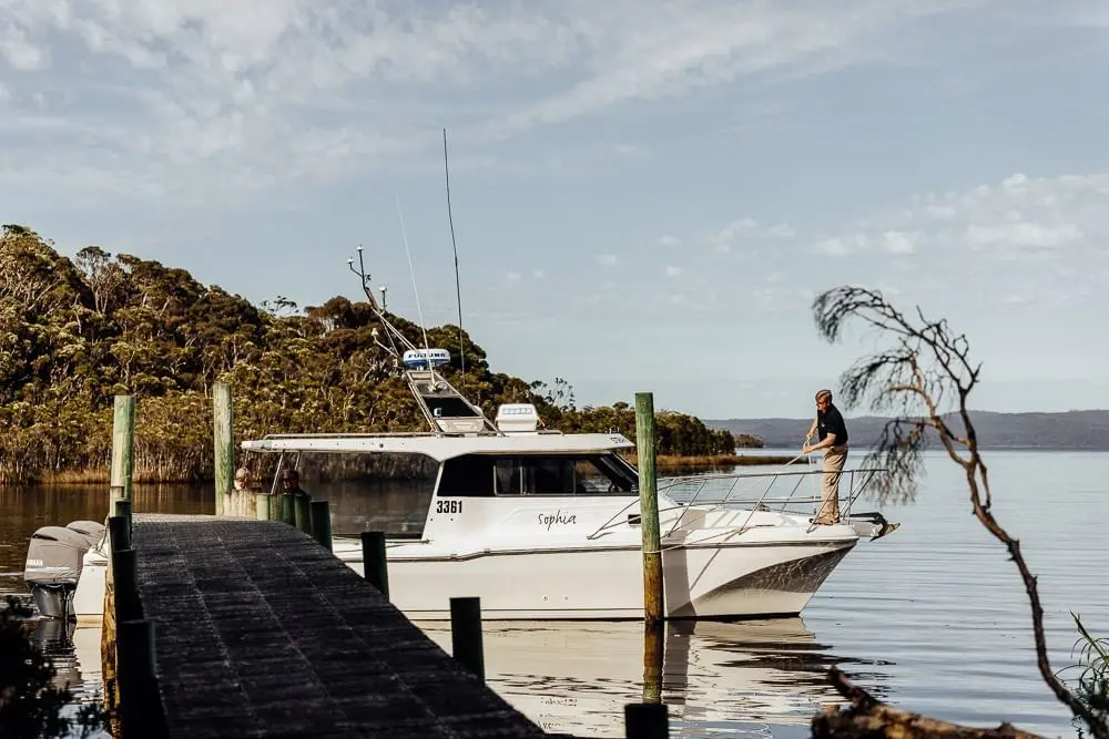 Sophia Vessel by the jetty near Gordon River Cruise
