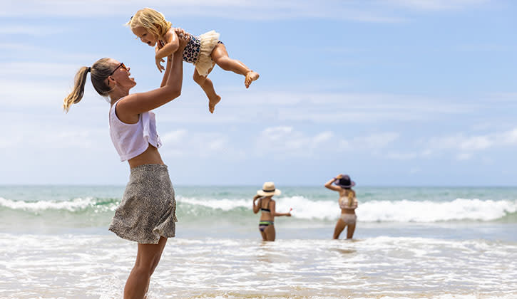 Agnes Water family at the beach