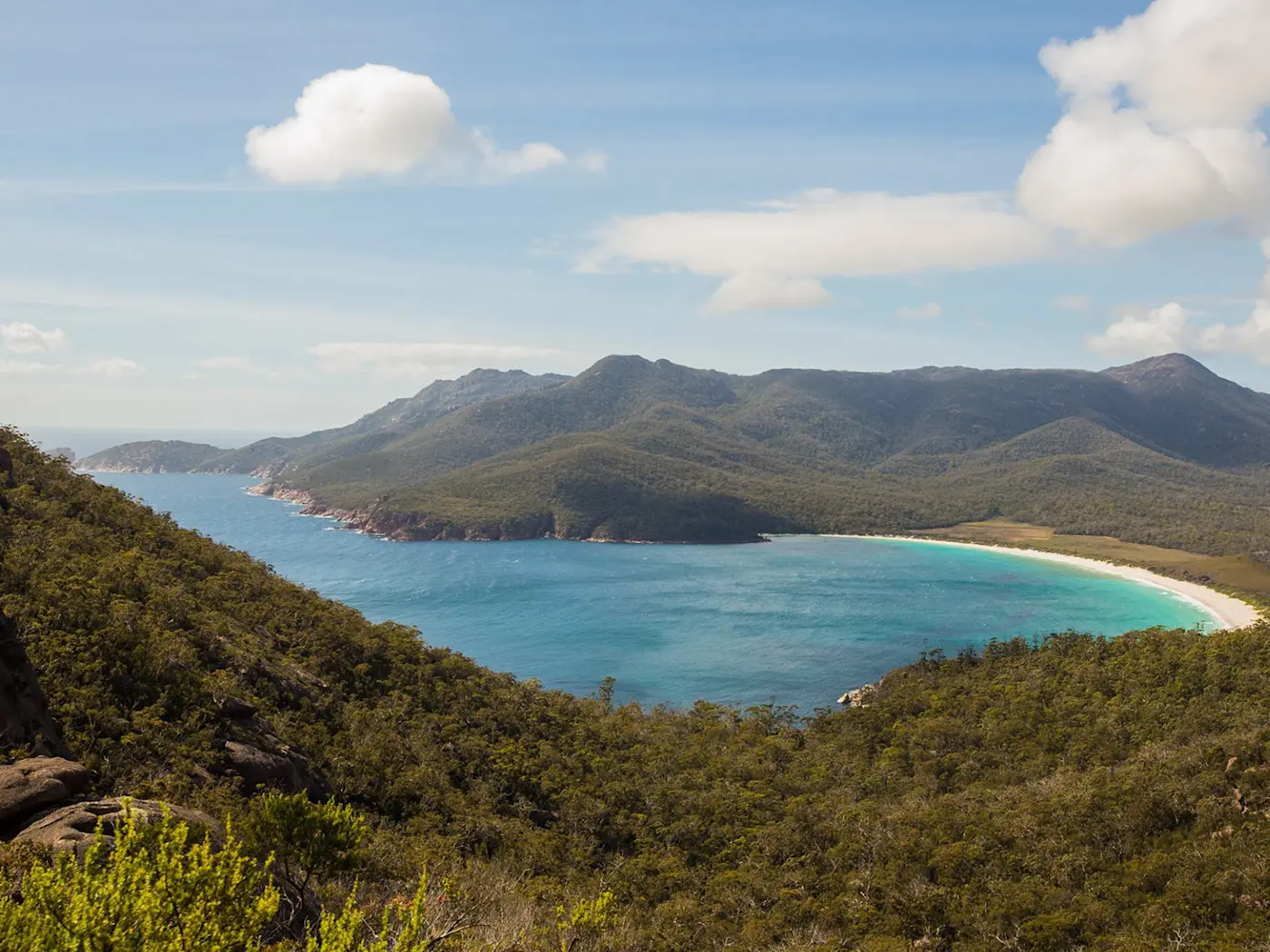 Aerial view of Wineglass Bay, Tasmania
