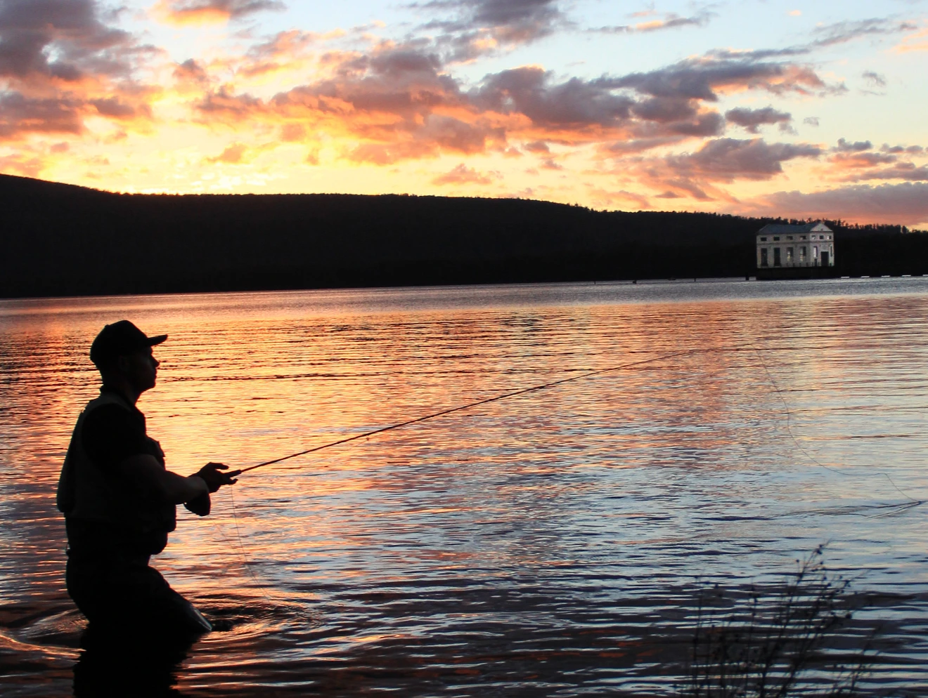 Fishing at Lake St Clair, Tasmania