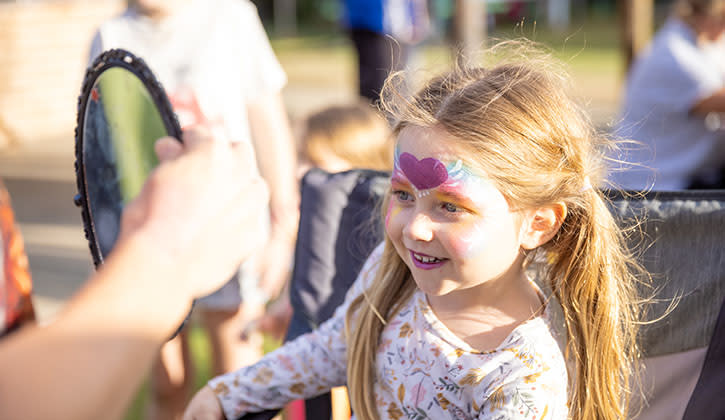 Young girl with face paint