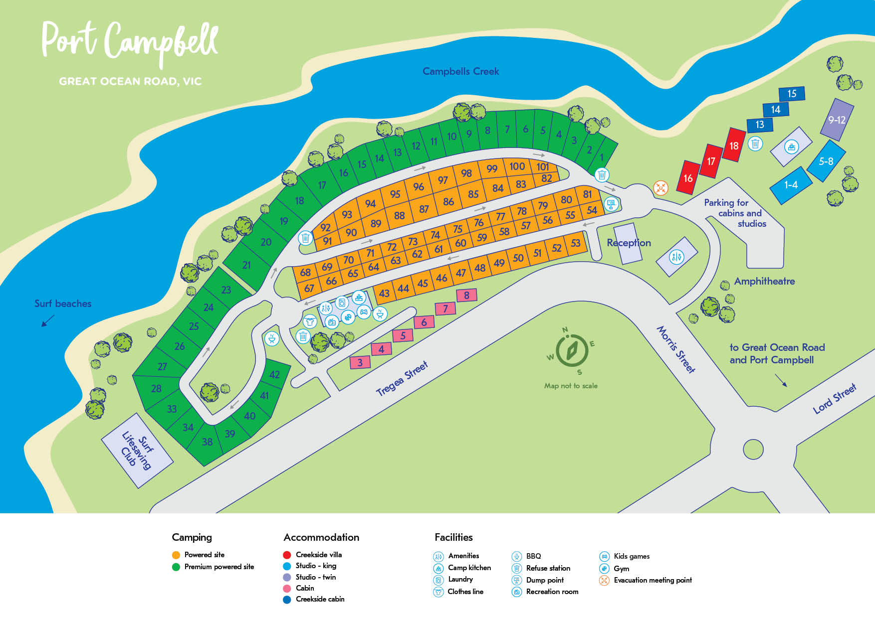 Park Map NRMA Port Campbell Holiday Park