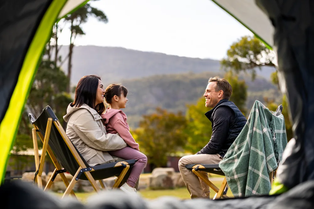 Family winter camping NRMA Parks and Resorts
