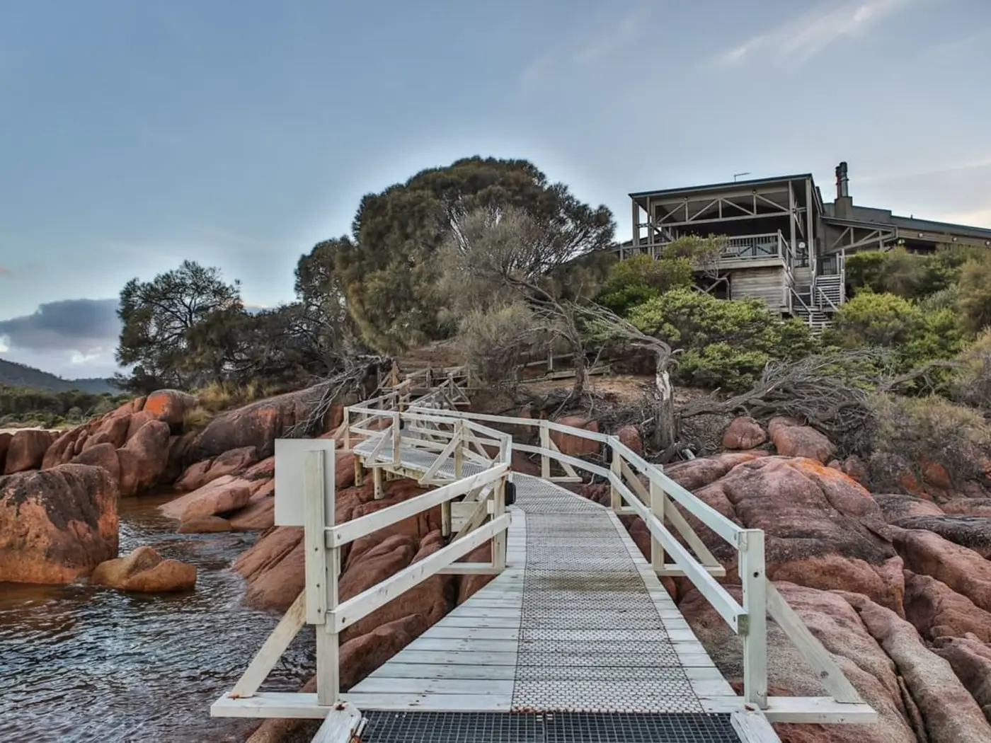 Jetty alongside the Great Oyster Bay near Freycinet Lodge