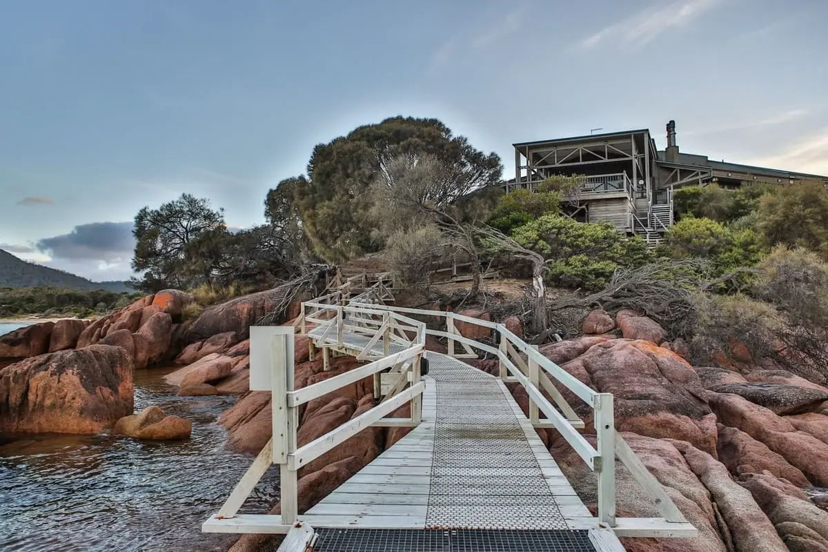 Jetty alongside the Great Oyster Bay near Freycinet Lodge