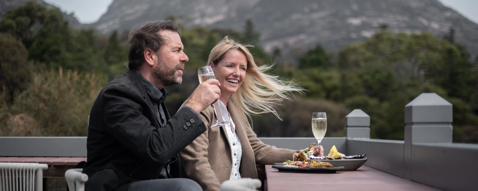 Couple dining at Freycinet Lodge