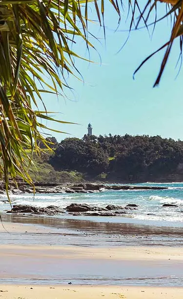 Yamba beach and lighthouse