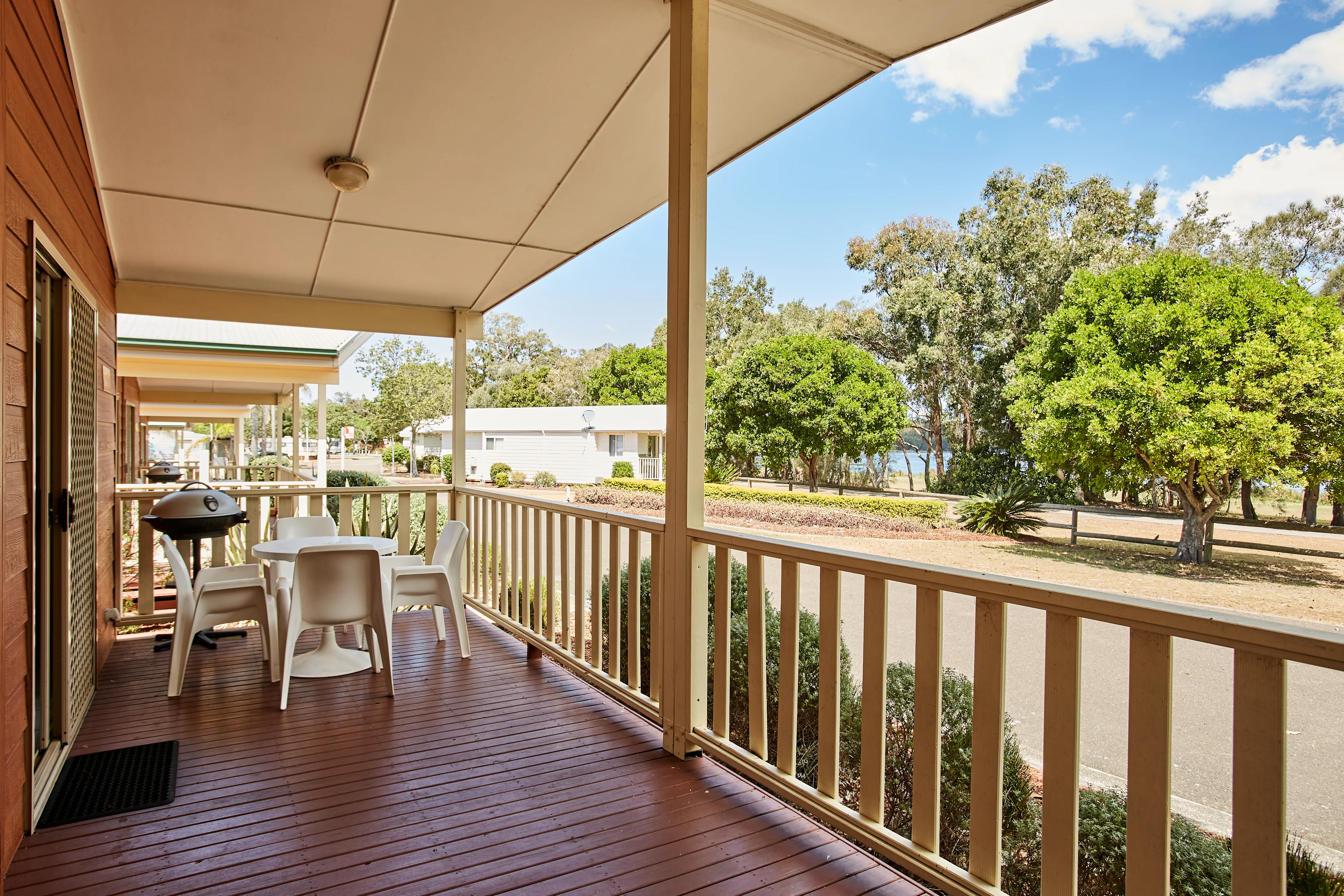Canton Beach cabin balcony