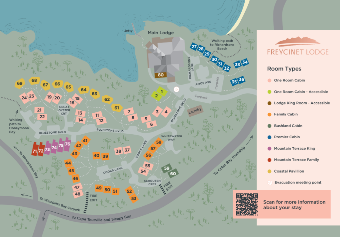 Freycinet Lodge Park map