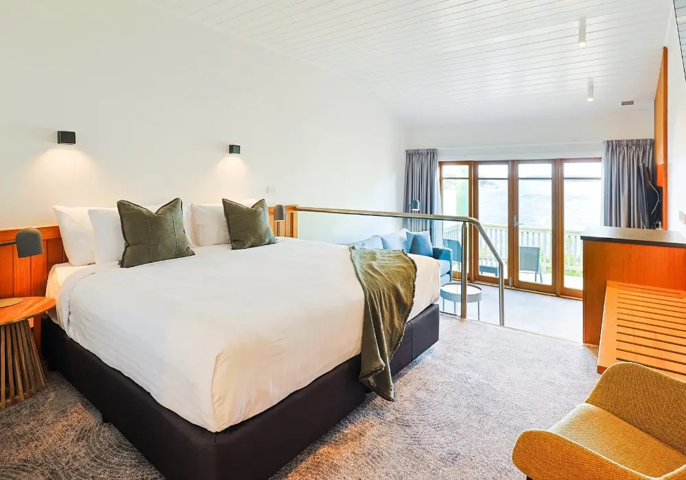 Premium Harbour View Room at Strahan Village.