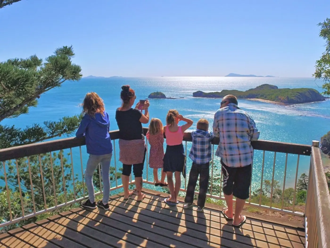 family hiking at cape hillsborough