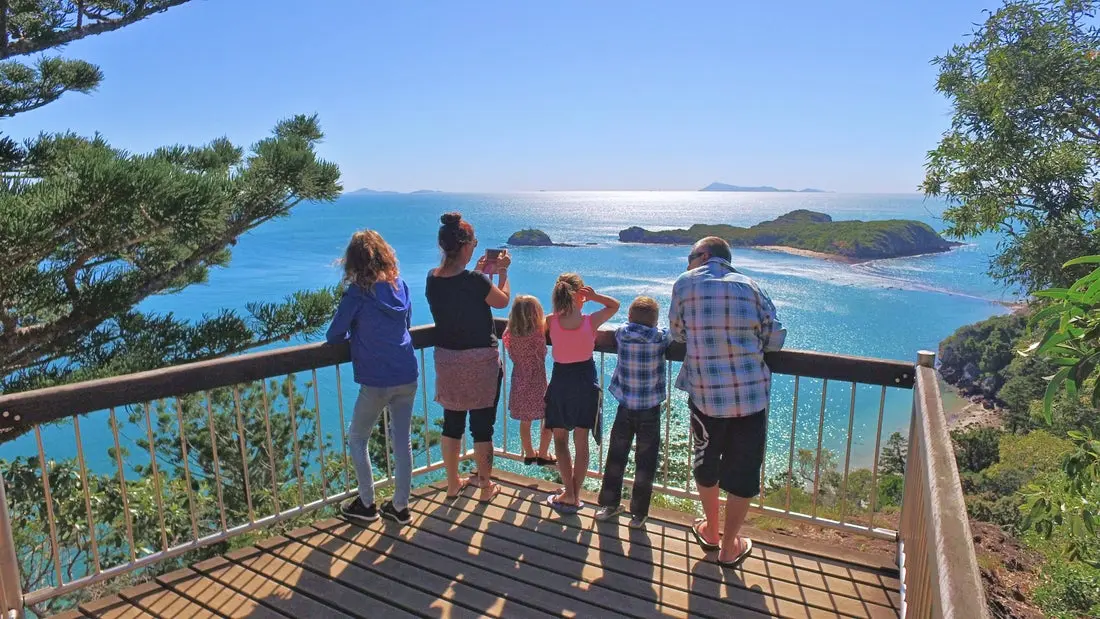 family hiking at cape hillsborough 