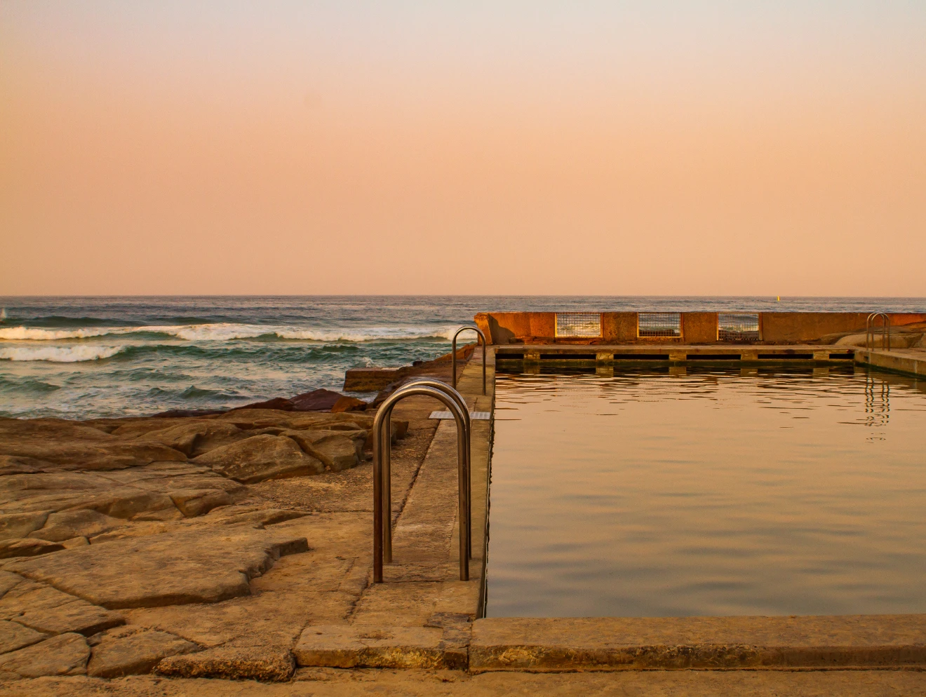 Yamba ocean pool at sunset