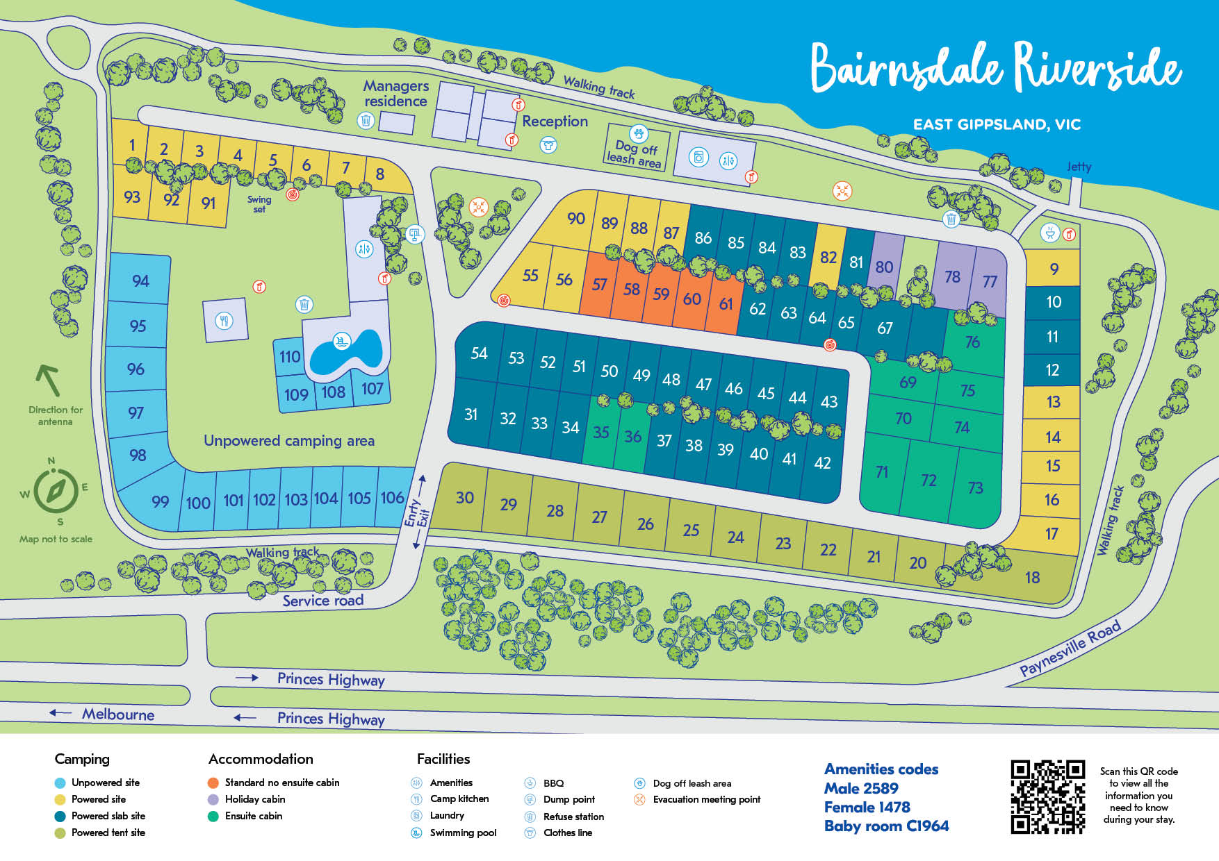 Bairnsdale Riverside park map
