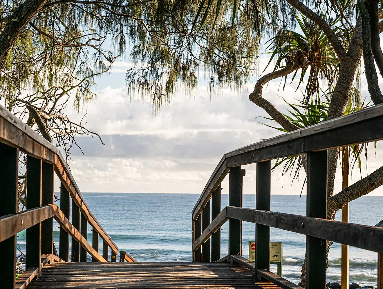 View from top of stairway leading down to the beach