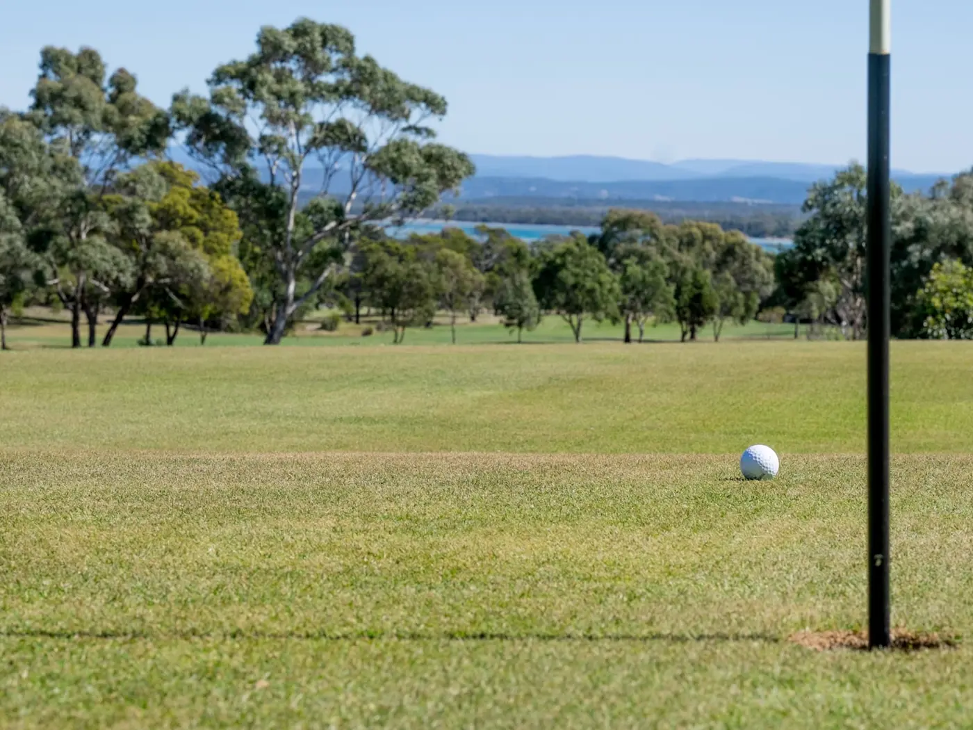 Landscape view of Freycinet Golf Club at Freycinet Lodge