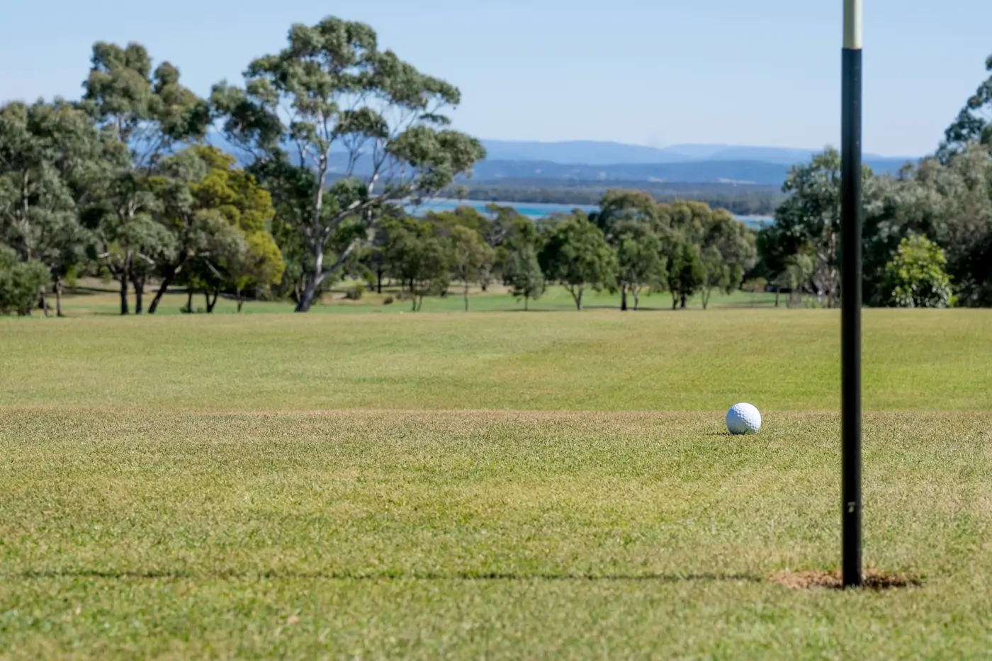 Landscape view of Freycinet Golf Club at Freycinet Lodge