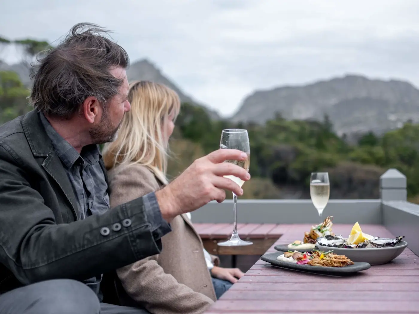 Couple dining at Freycinet Lodge