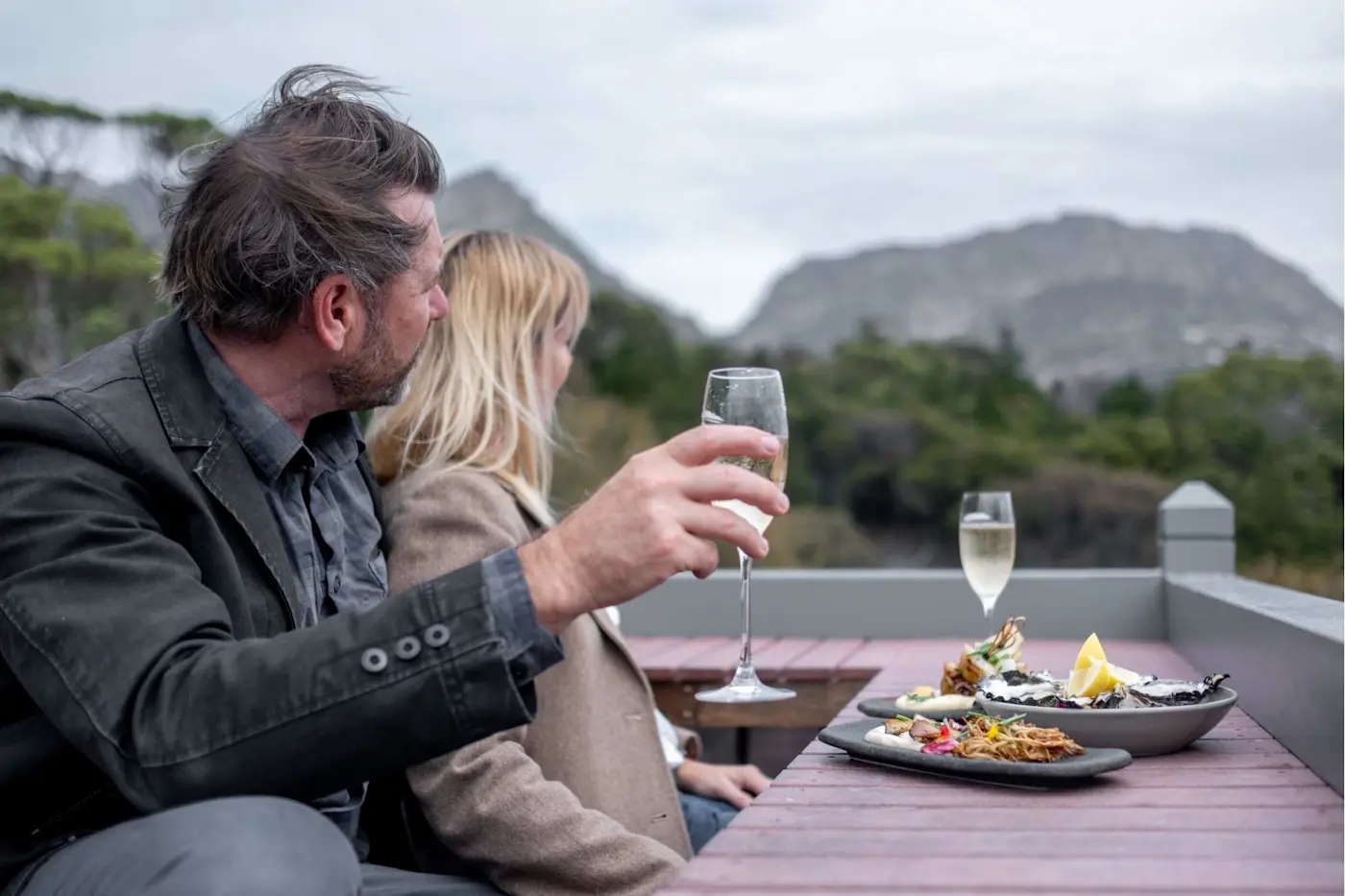Couple dining at Freycinet Lodge