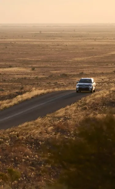 Electric vehicle on road trip