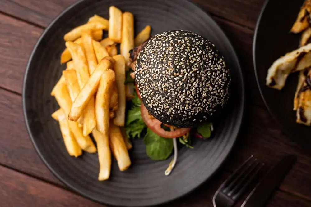 Burger & fries in Hamer's Bar & Bistro at Strahan Village