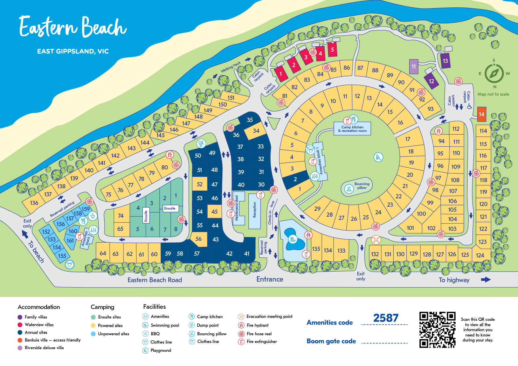 NRMA Eastern Beach Holiday Park map