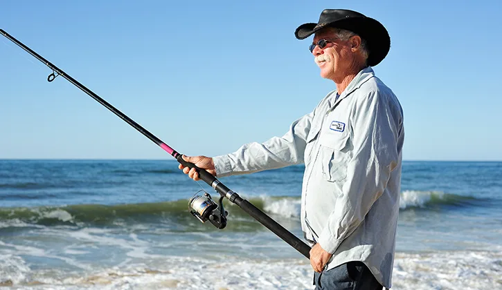 easter beach old man fishing