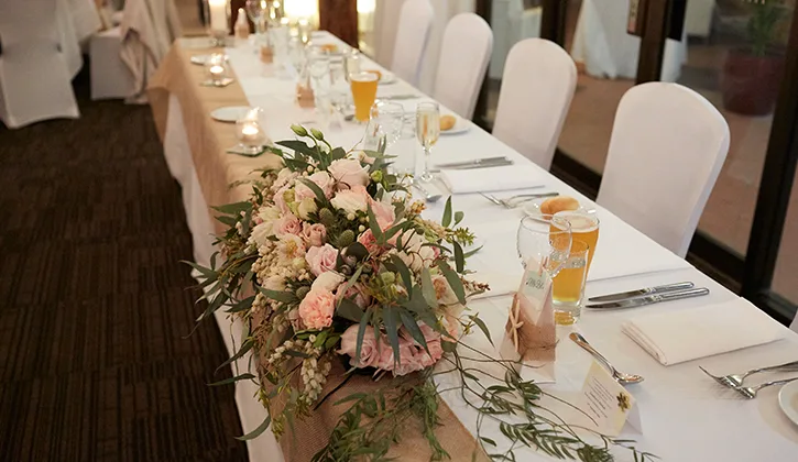 Bouquet on wedding table