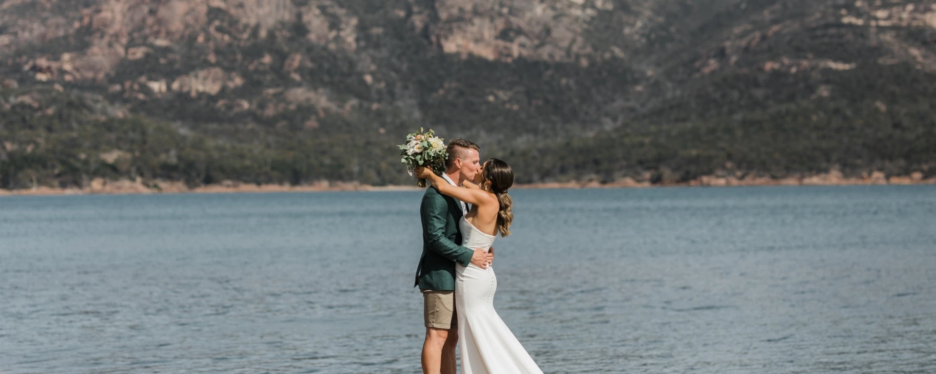 Wedding couple at Freycinet Lodge