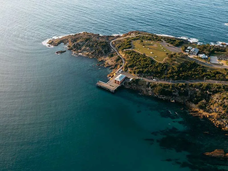 Aerial view of Tathra Wharf