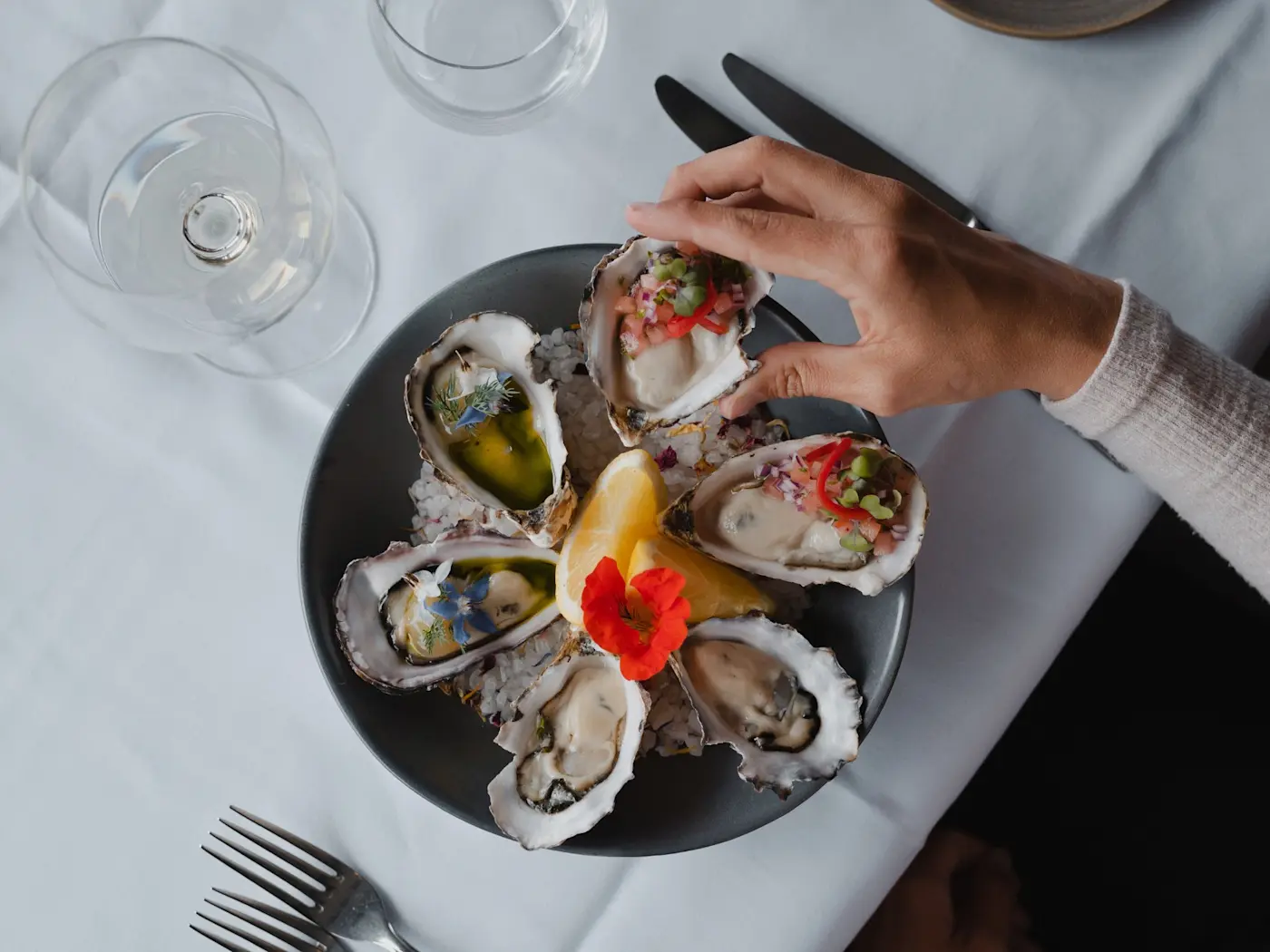 Oysters at The Bay Restaurant in Freycinet Lodge