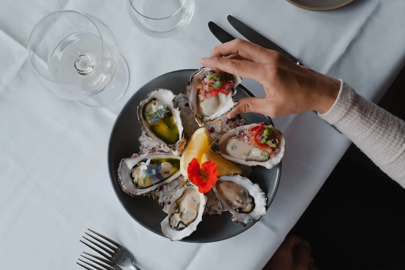 Oysters at The Bay Restaurant in Freycinet Lodge