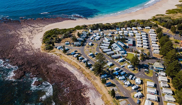 Shellharbour caravan park aerial view