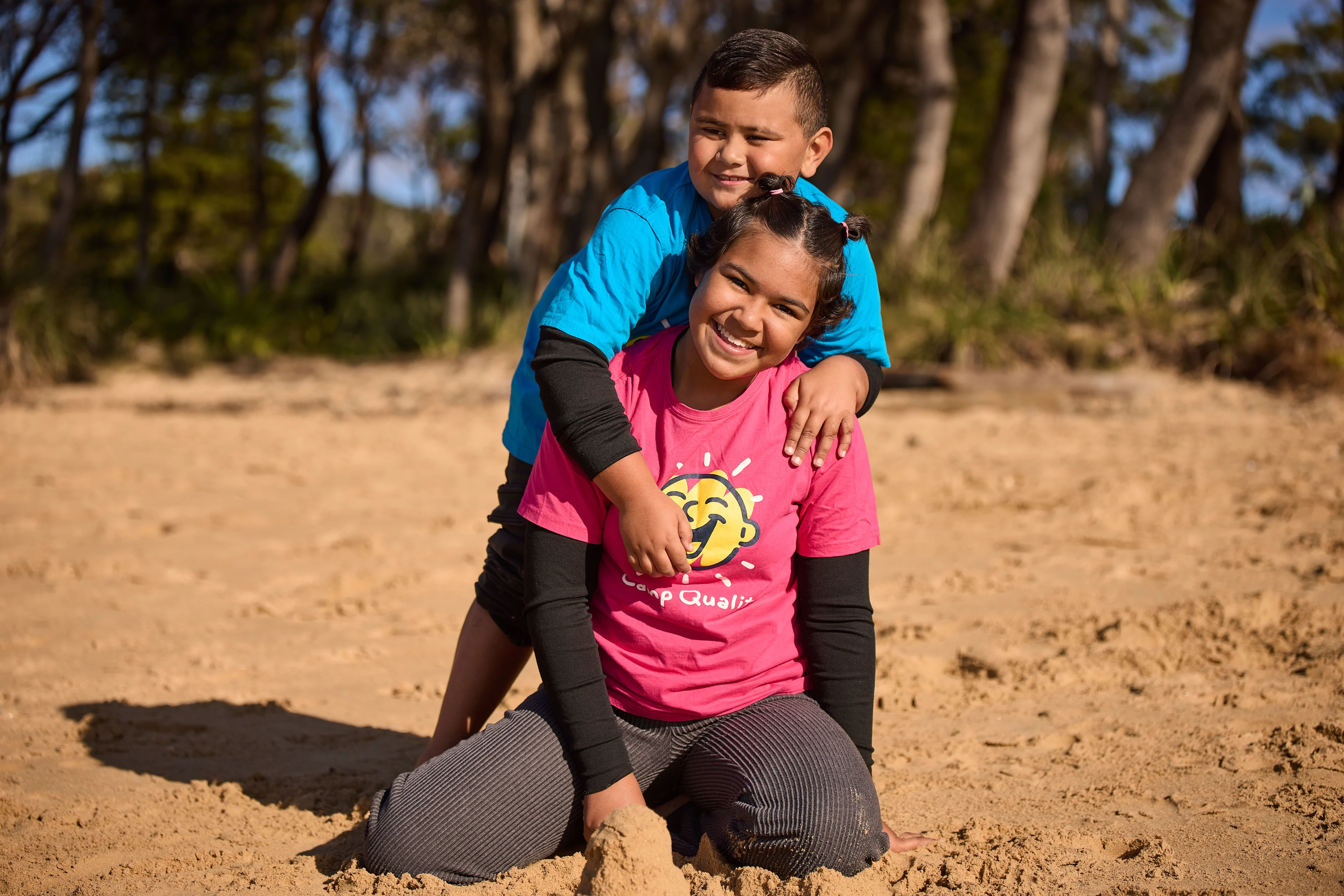 Camp Quality kids on beach