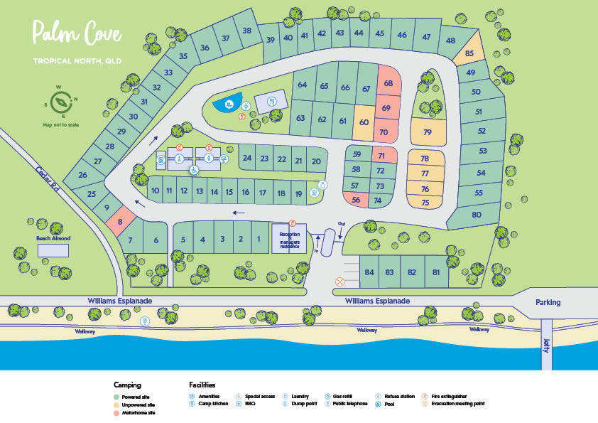Palm Cove park map and rules