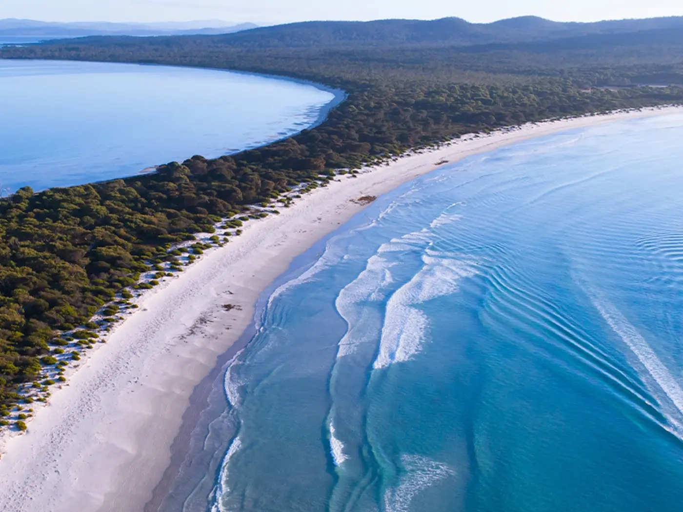 Aerial view of East Coast Cruises near Freycinet Lodge