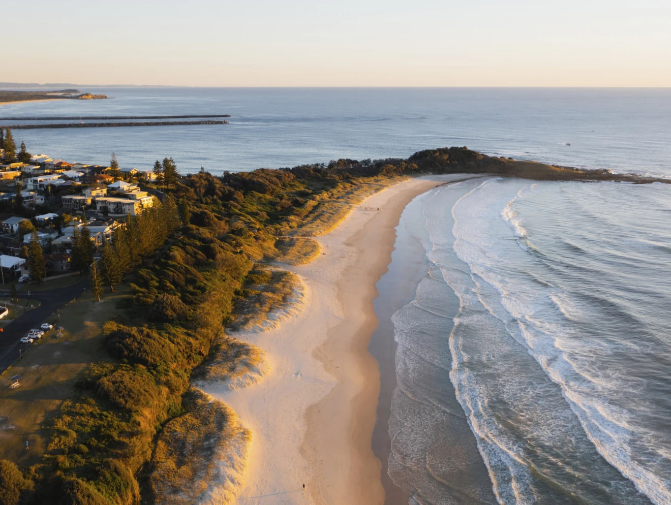 Scenic coastal views across Pippi Beach, Yamba