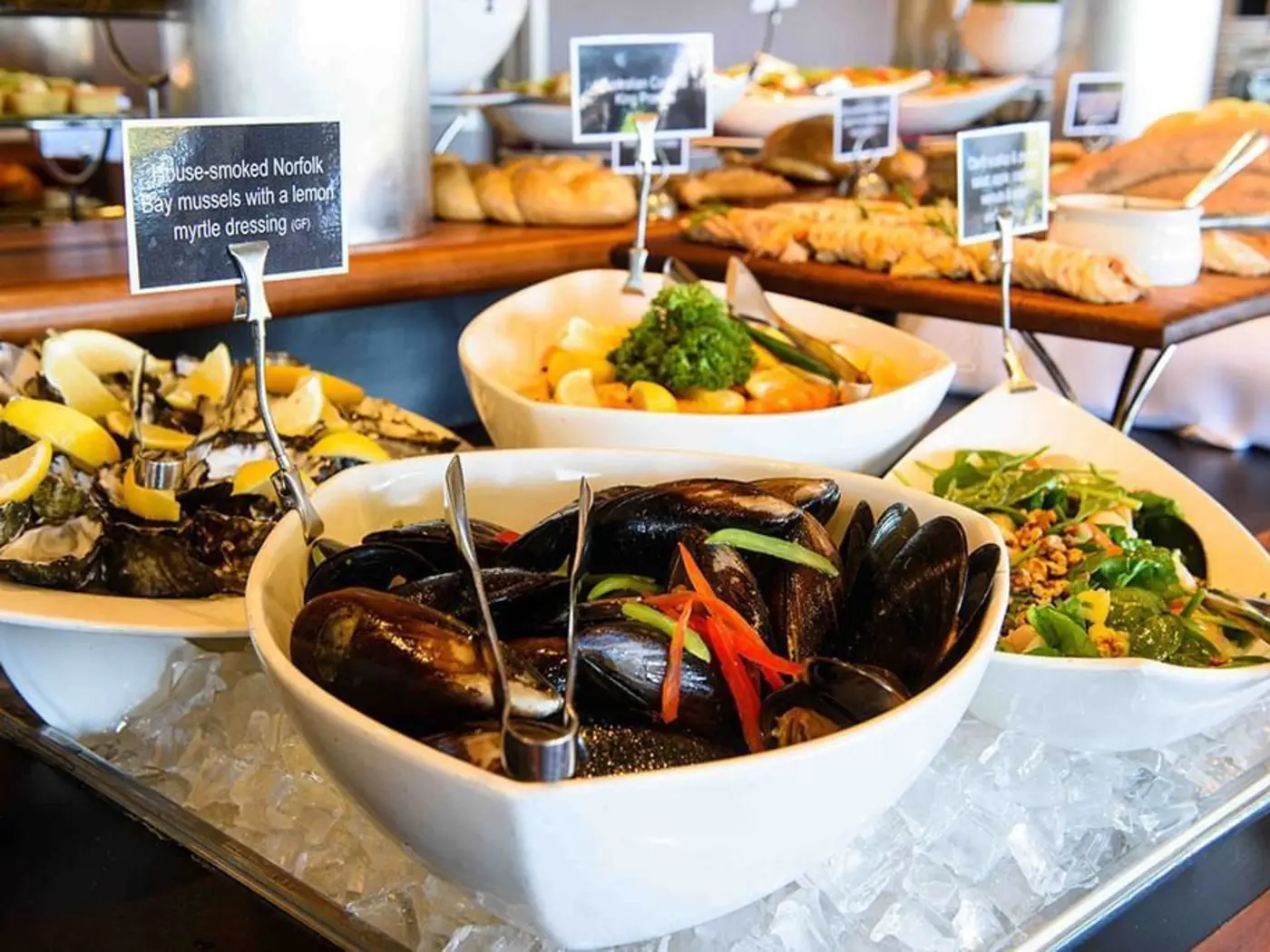 An Oyster dish served in the 42° Restaurant at Strahan Village