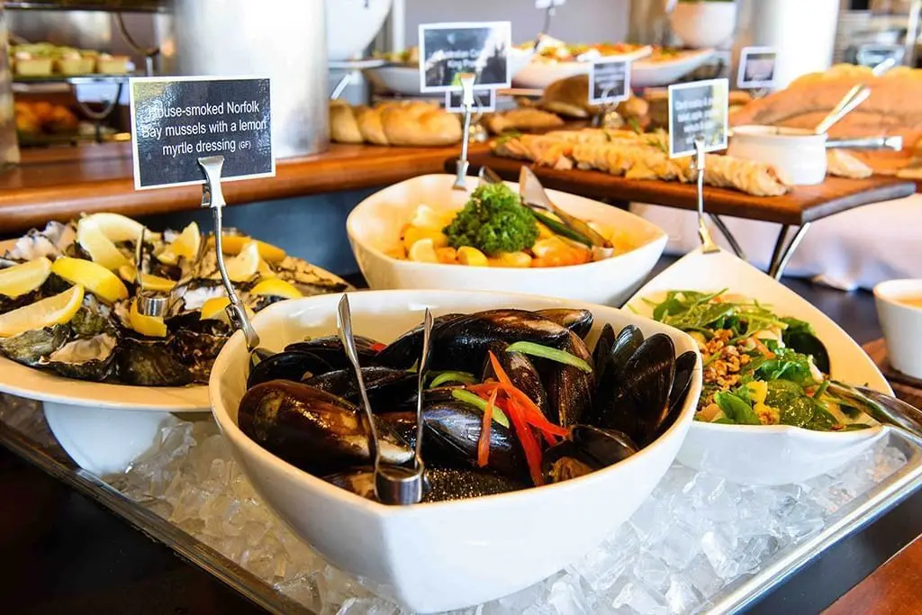 An Oyster dish served in the 42° Restaurant at Strahan Village