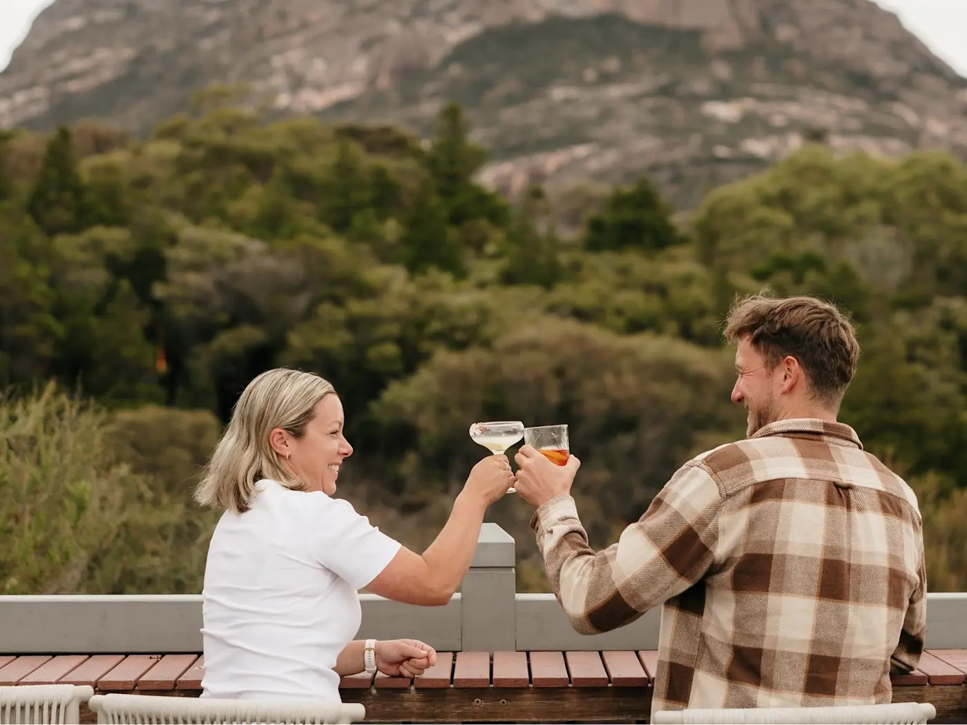 Couple dining at Freycinet Lodge