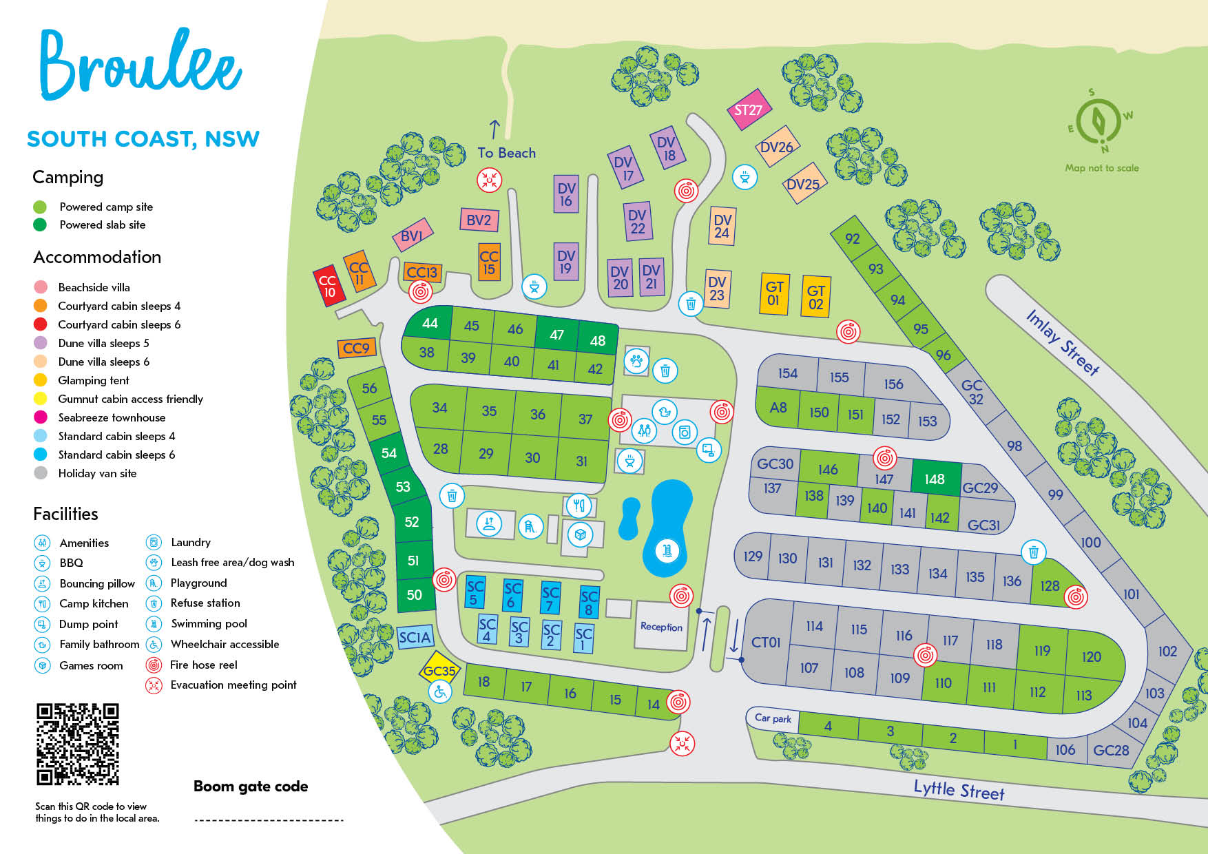 Park Map NRMA Broulee Holiday Park