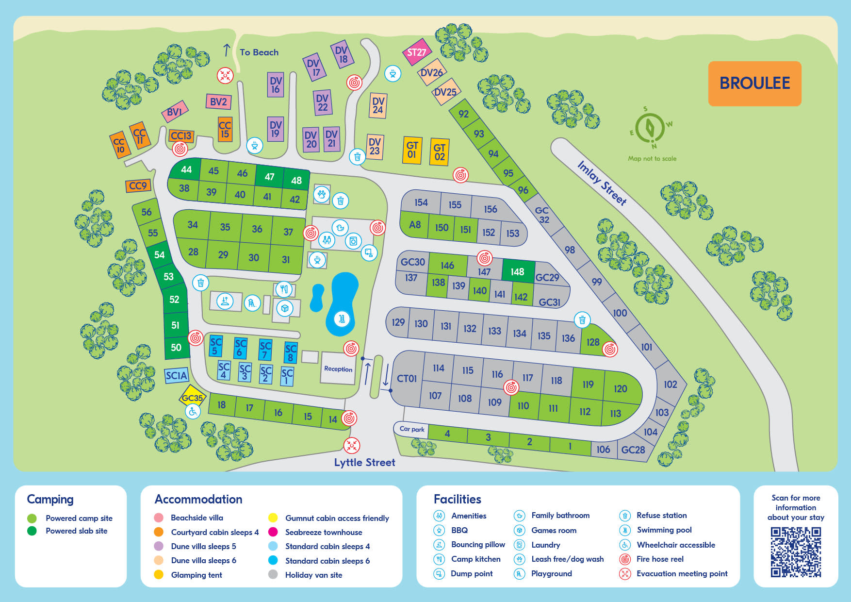 Broulee  park map and rules