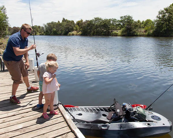 Fishing on private jetty Bairnsdale