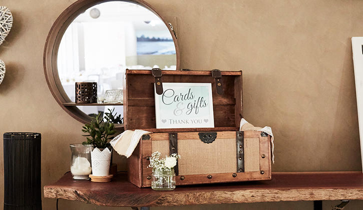 Wedding gift table setup