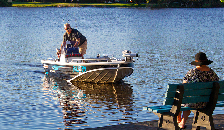 Man boating on the Great Lakes